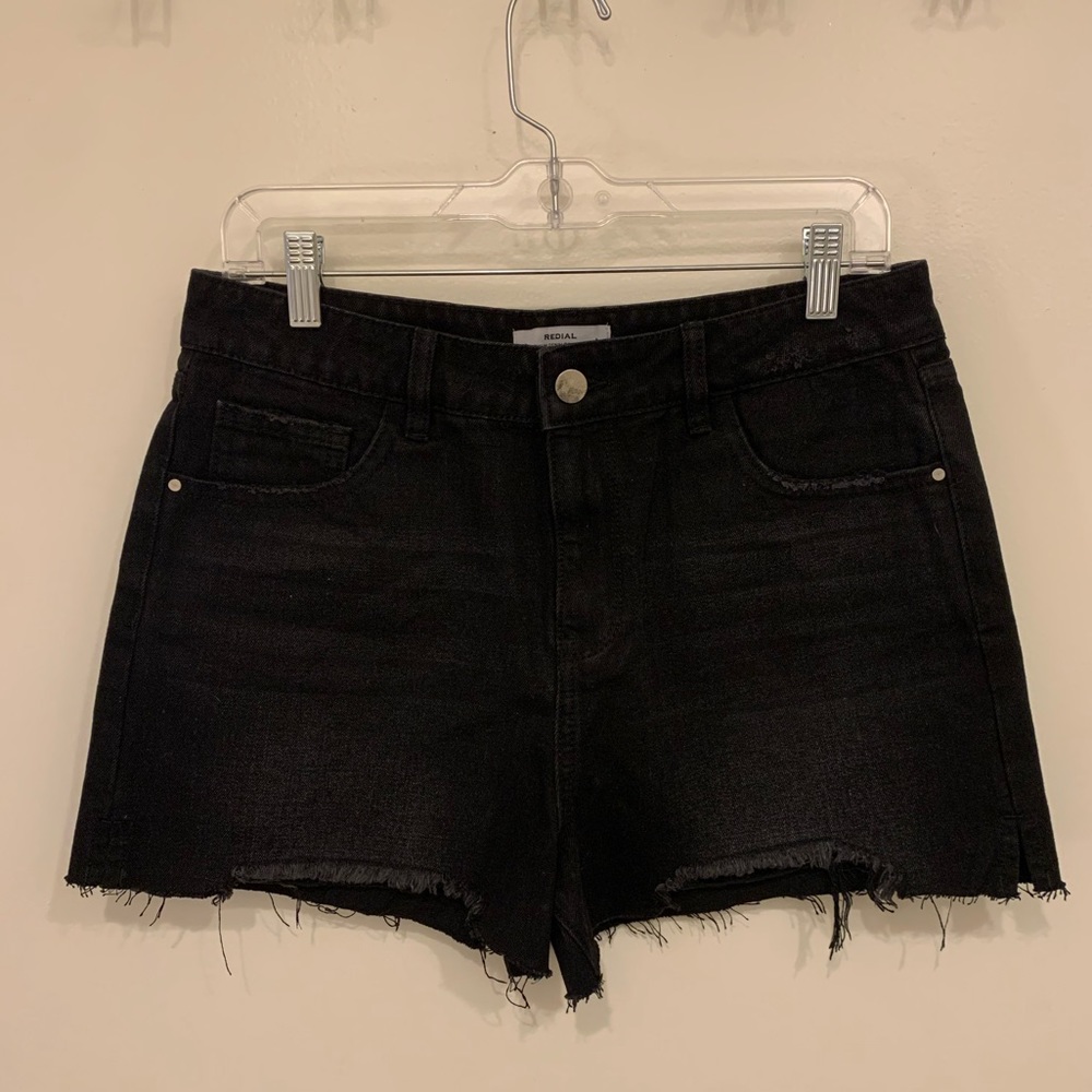 Black High Waisted Cut Off Shorts